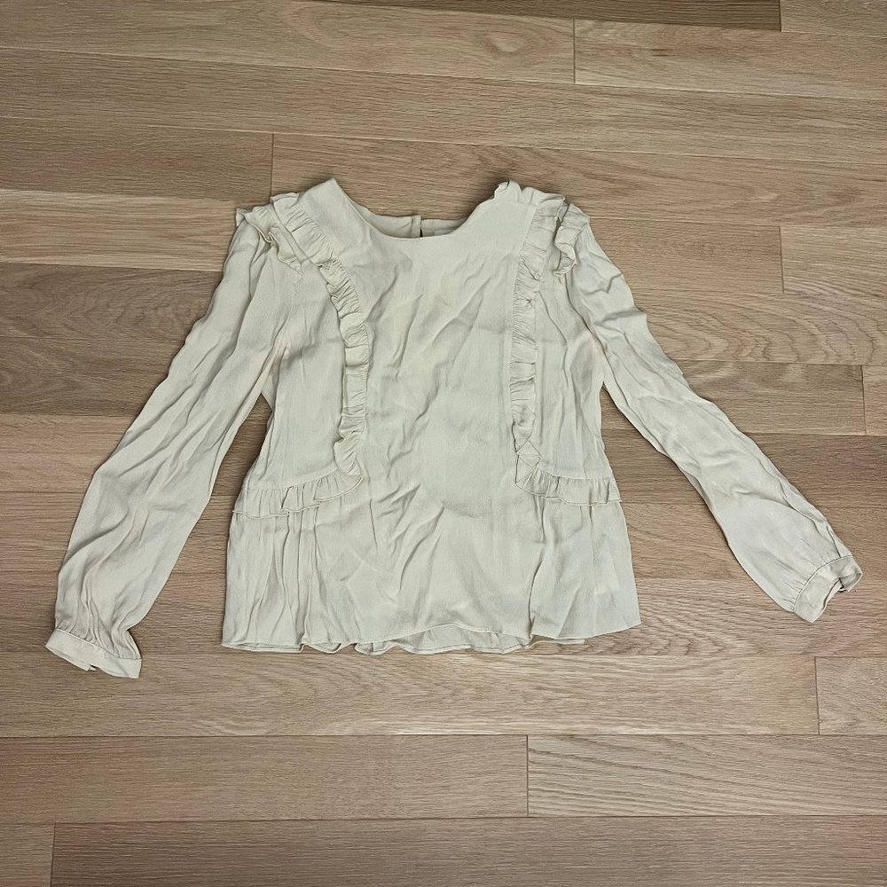 Cream Aritzia Talula Blouse XXS